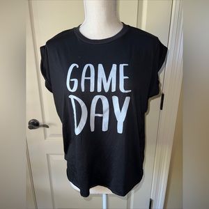 Bella + Canvas Women  Jersey Knit Game Day Graphic Tee T-Shirt White Size L